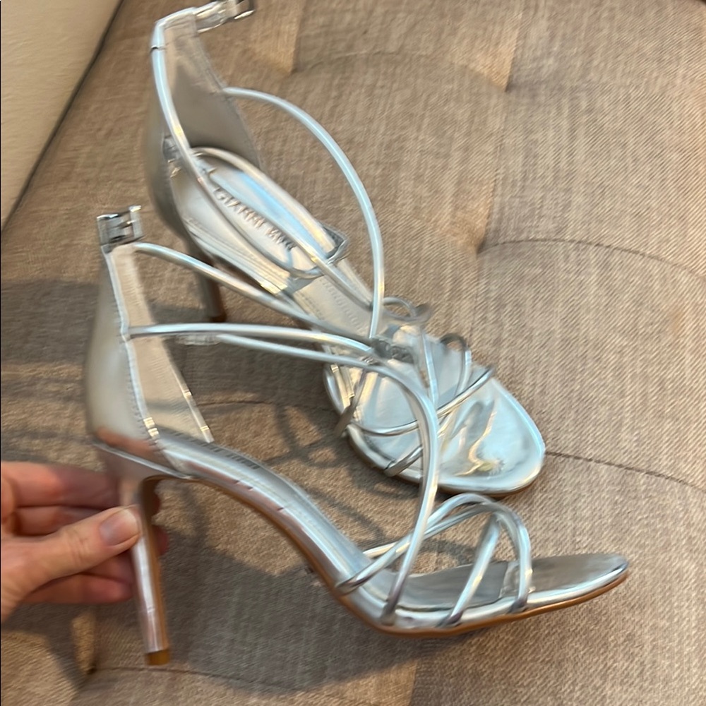 Women's Silver Strappy Heels